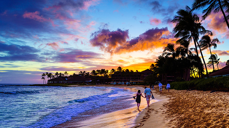 Kauai Hawaii beach sunset